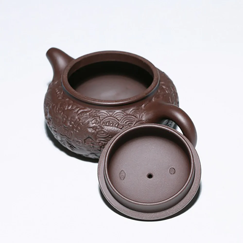Yixing Dragon Over Sea Purple Clay Teapot - Image 2