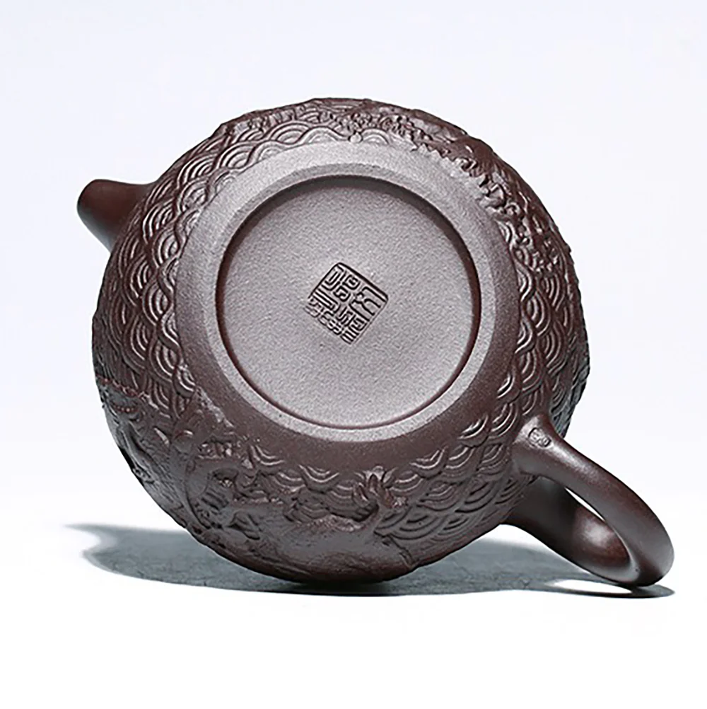 Yixing Dragon Over Sea Purple Clay Teapot - Image 3