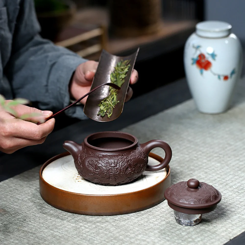 Yixing Dragon Over Sea Purple Clay Teapot - Image 7