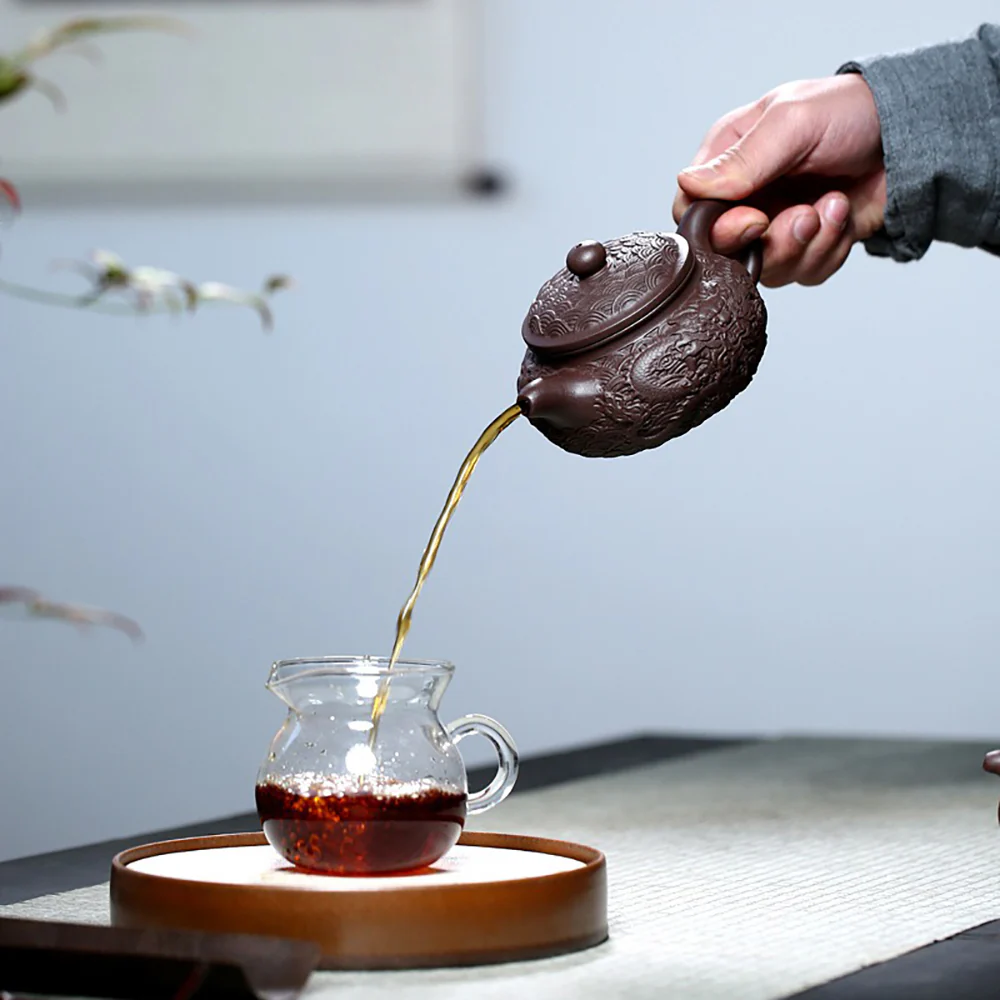 Yixing Dragon Over Sea Purple Clay Teapot - Image 8