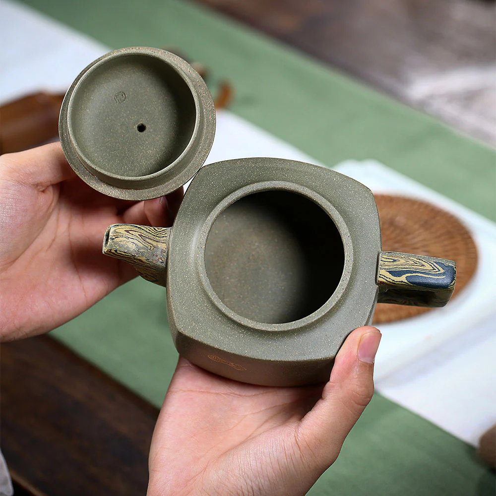 Yixing Green Clay Elephant Teapot - Image 7