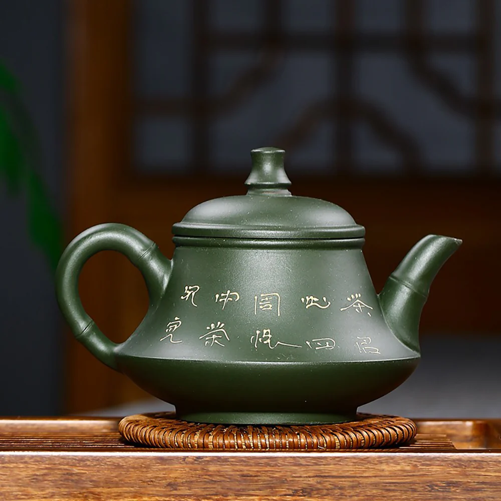 Yixing Green Clay Lotus Teapot - Image 3