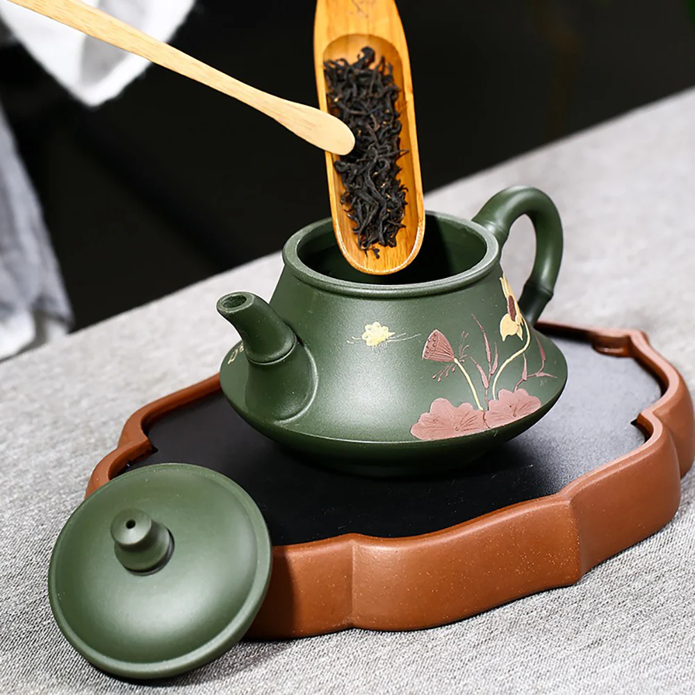 Yixing Green Clay Lotus Teapot - Image 4