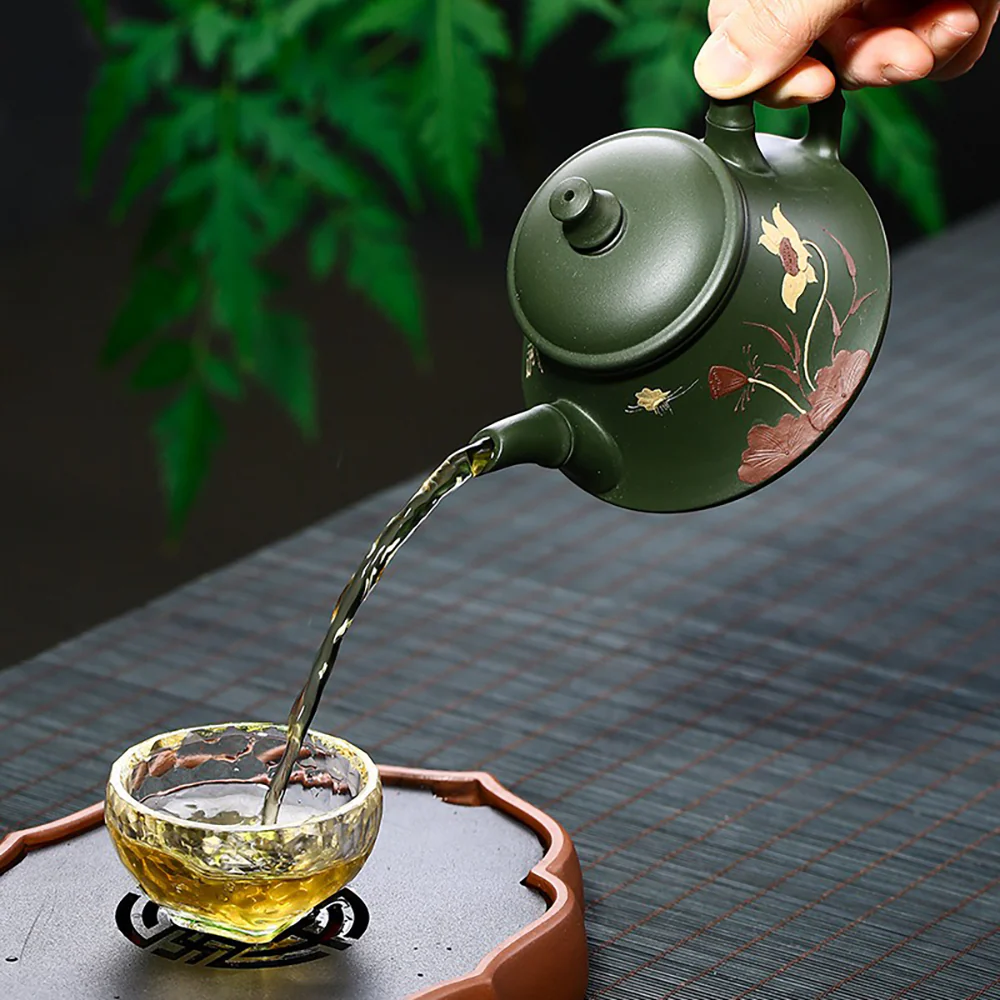 Yixing Green Clay Lotus Teapot - Image 5