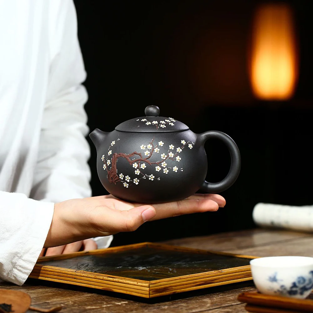 Yixing Plum Blossom Black Clay Xi Shi Teapot - Image 3