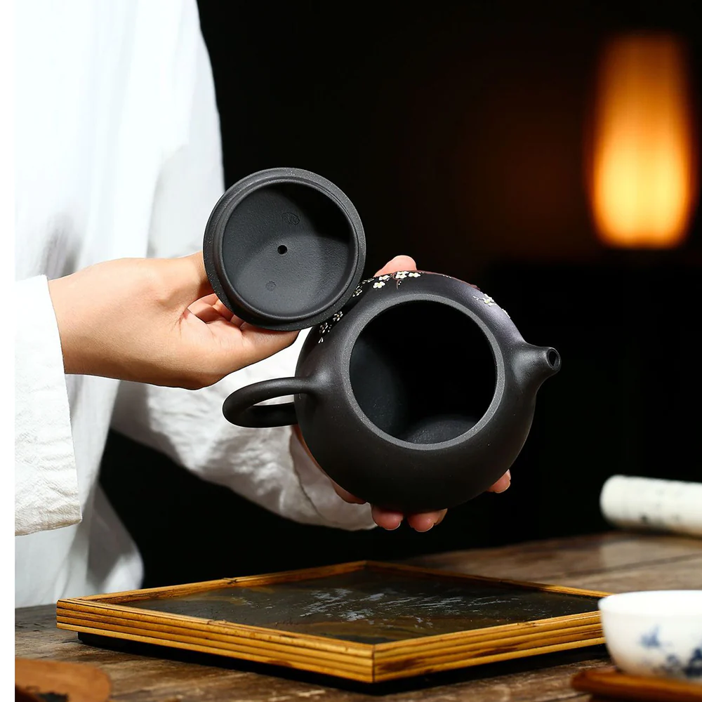 Yixing Plum Blossom Black Clay Xi Shi Teapot - Image 5