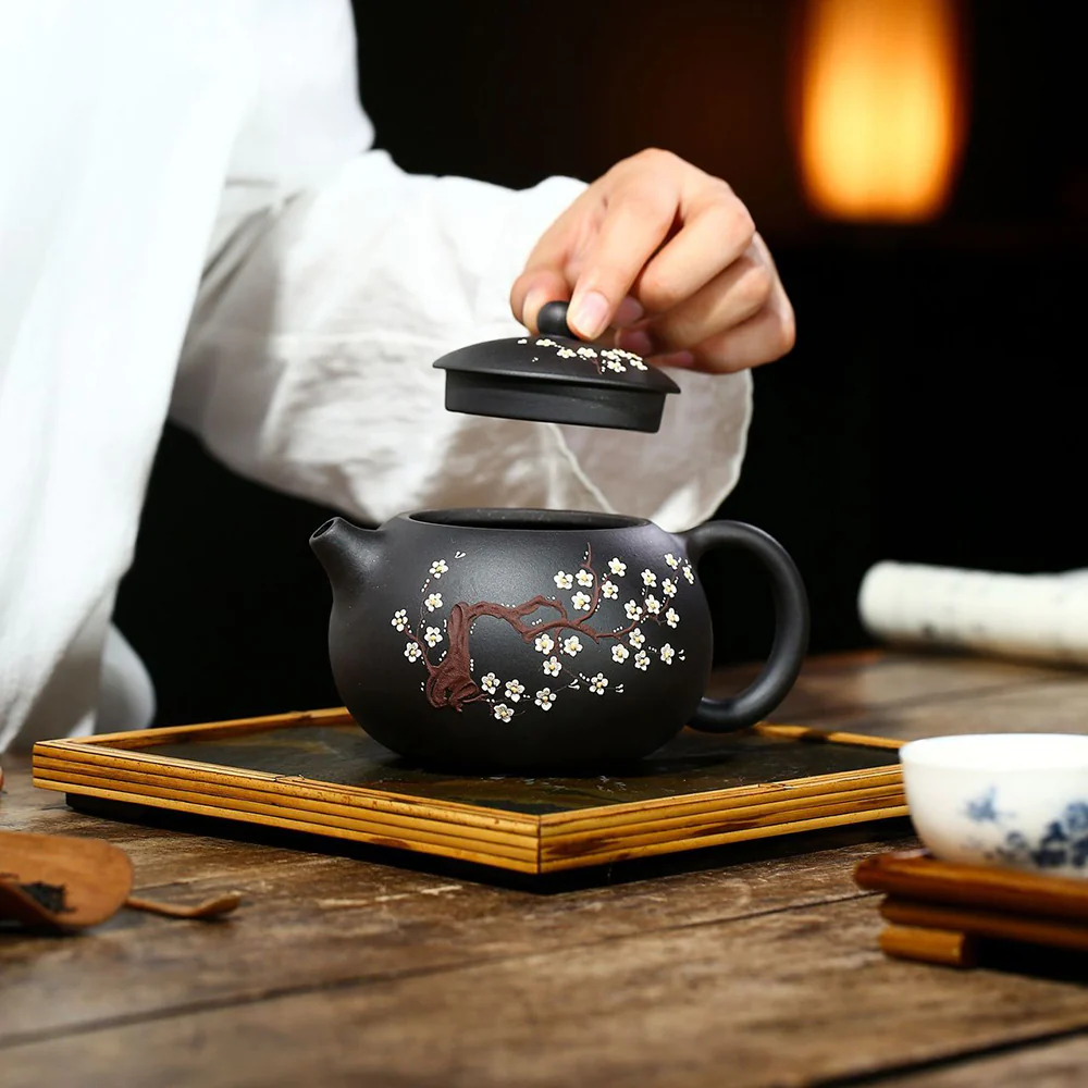 Yixing Plum Blossom Black Clay Xi Shi Teapot - Image 7