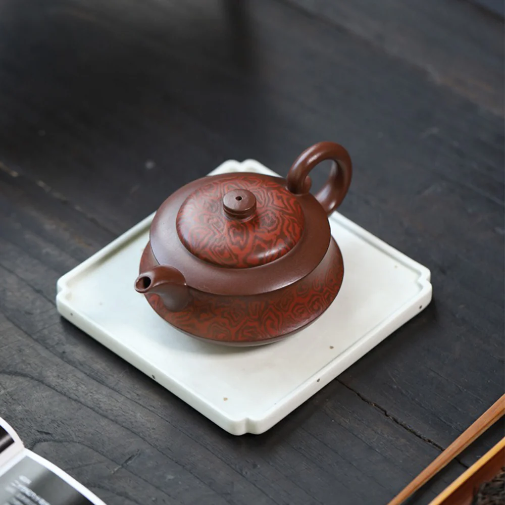 Yixing Purple Clay Boat Teapot - Image 4