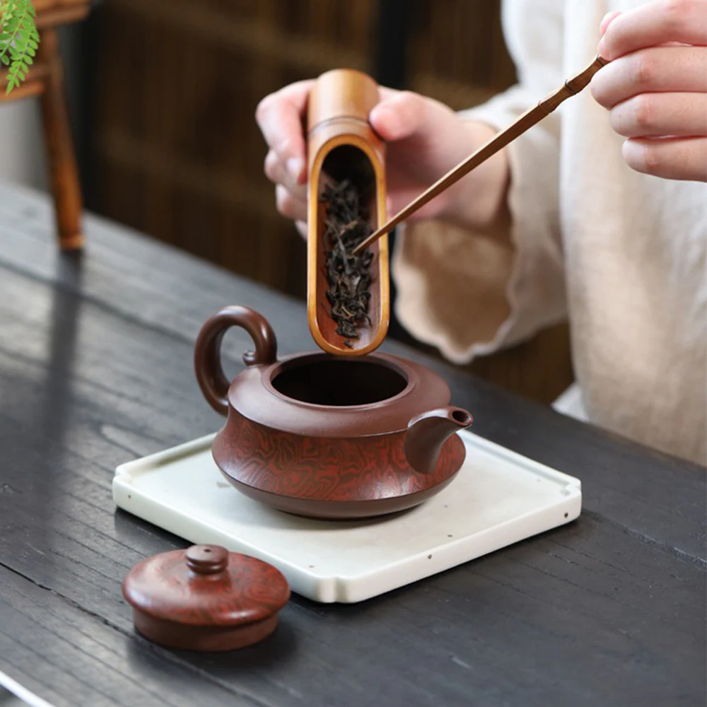 Yixing Purple Clay Boat Teapot - Image 5