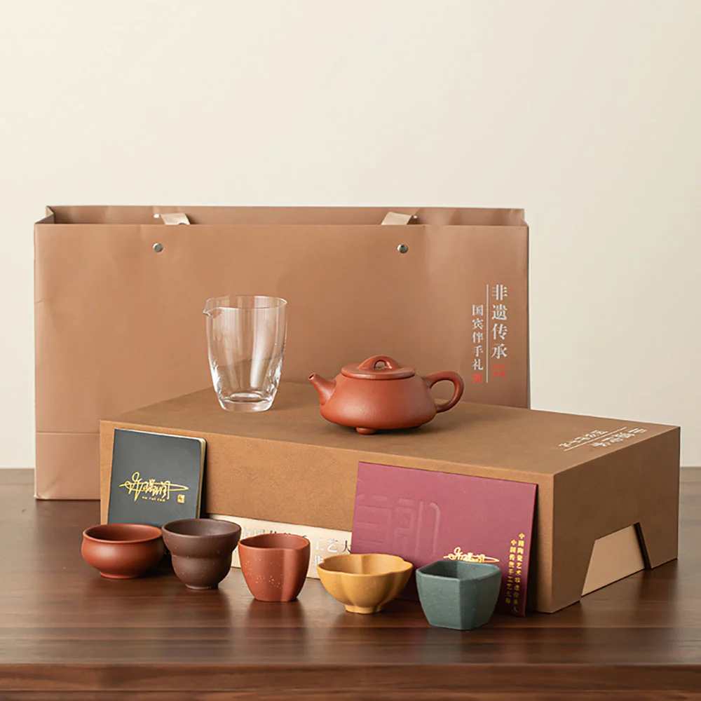 Yixing Purple Clay Five Blessings Tea Set - Image 2