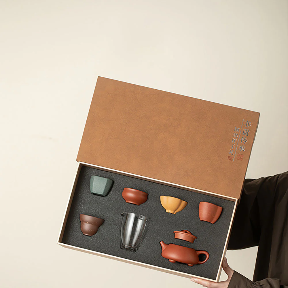 Yixing Purple Clay Five Blessings Tea Set - Image 4