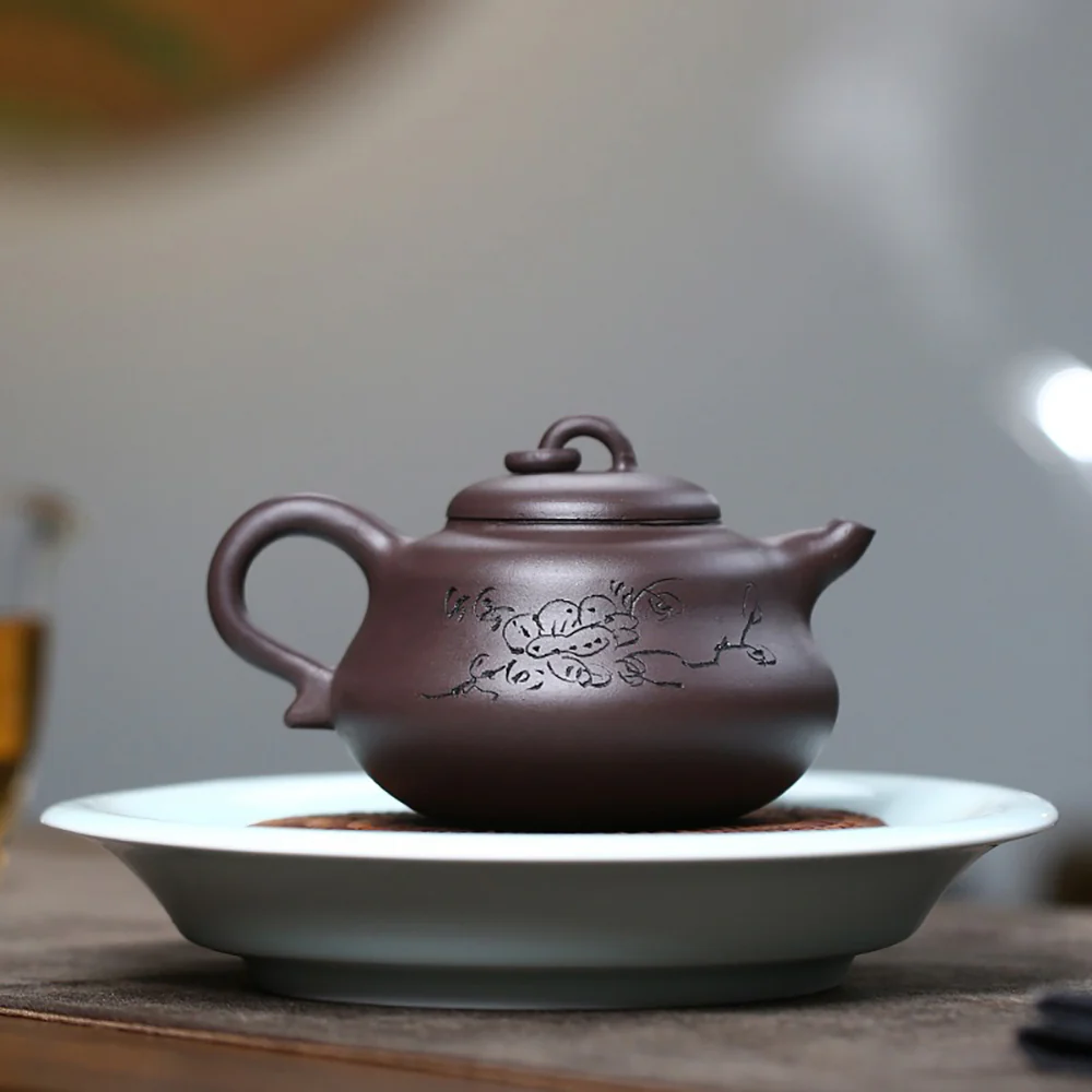 Yixing Purple Clay Gourd Teapot - Image 2