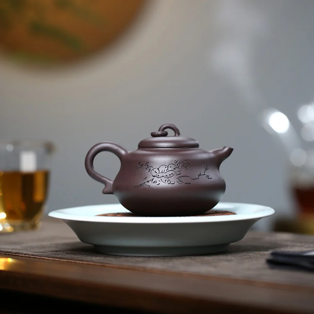 Yixing Purple Clay Gourd Teapot - Image 3