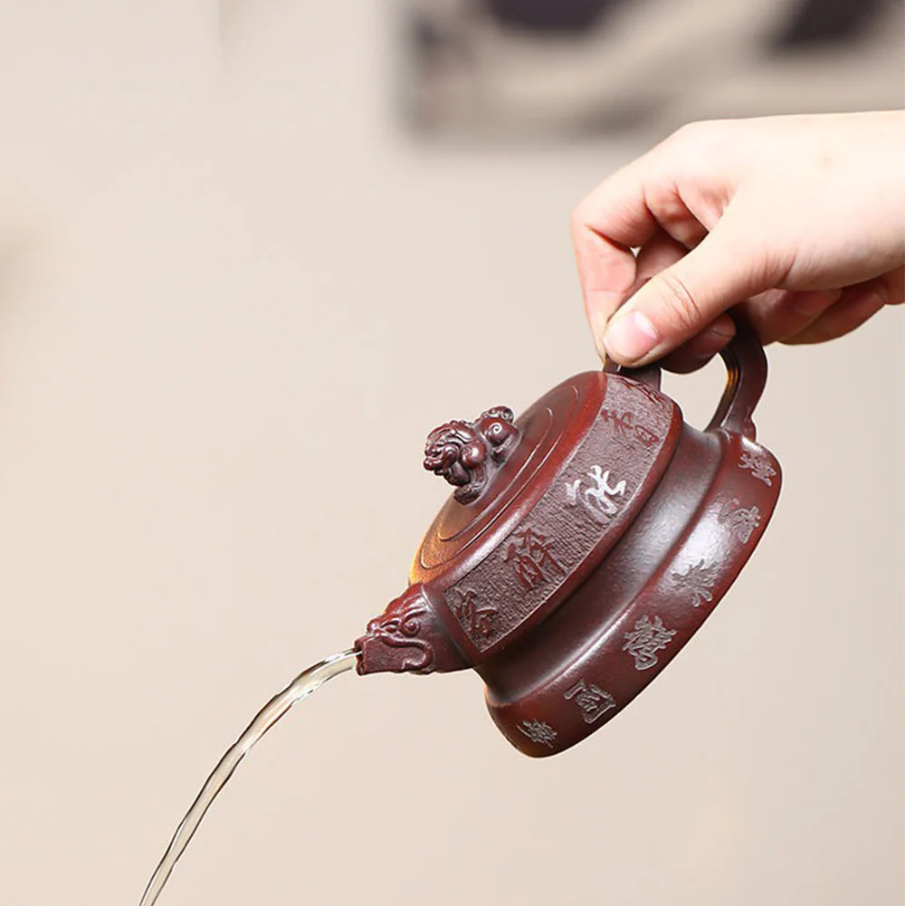 Yixing Purple Clay Lion Teapot - Image 4