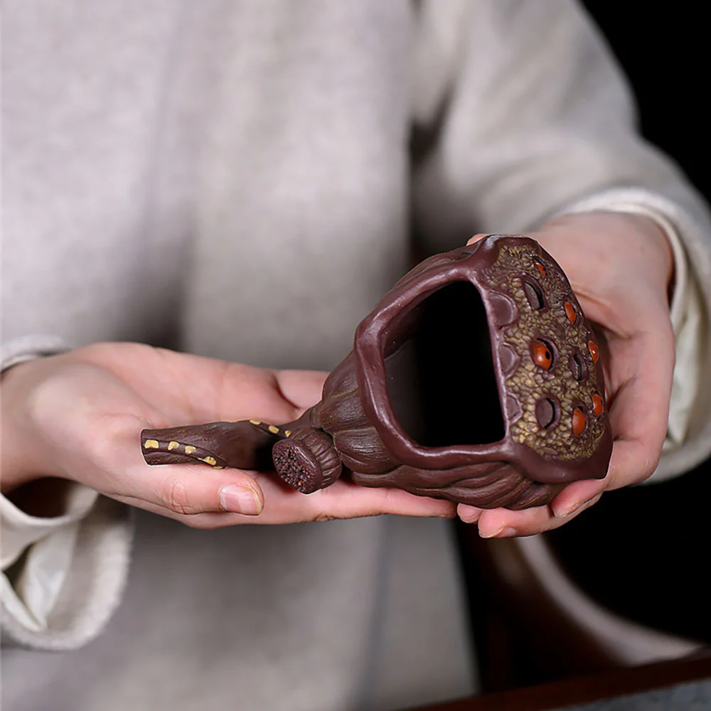 Yixing Purple Clay Lotus Seedpod Fair Cup - Image 3