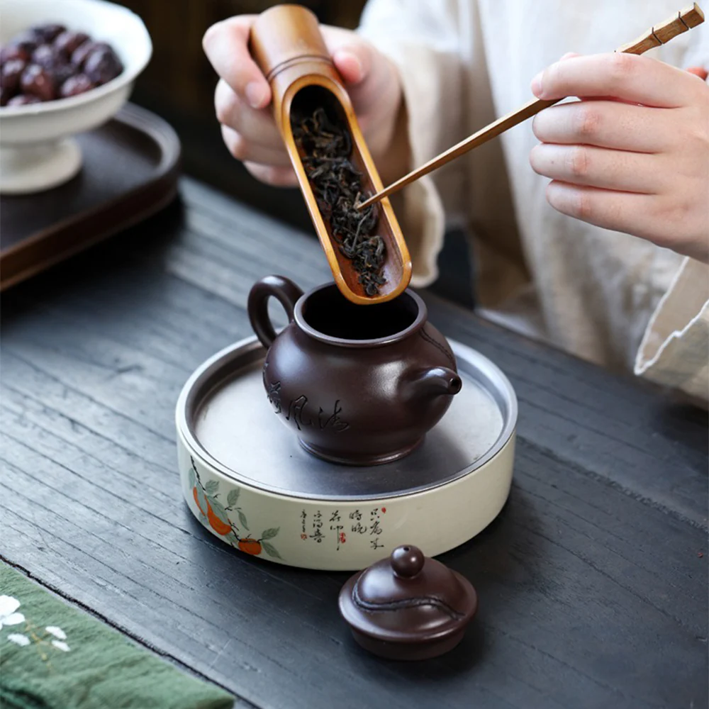 Yixing Purple Clay Lotus Teapot - Image 5