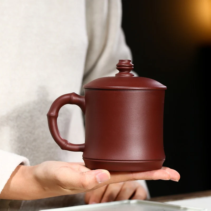 Yixing Purple Clay Pine Crane Tea Cup - Image 8