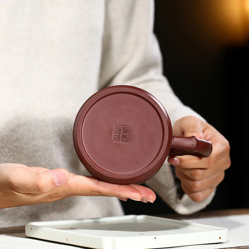 Yixing Purple Clay Pine Crane Tea Cup - Image 9