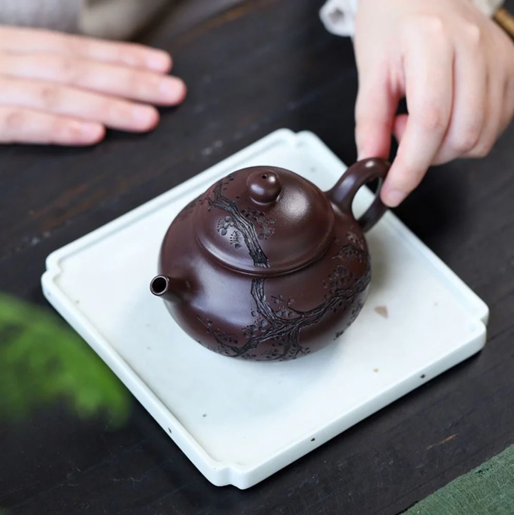 Yixing Purple Clay Plum Blossom Teapot - Image 3