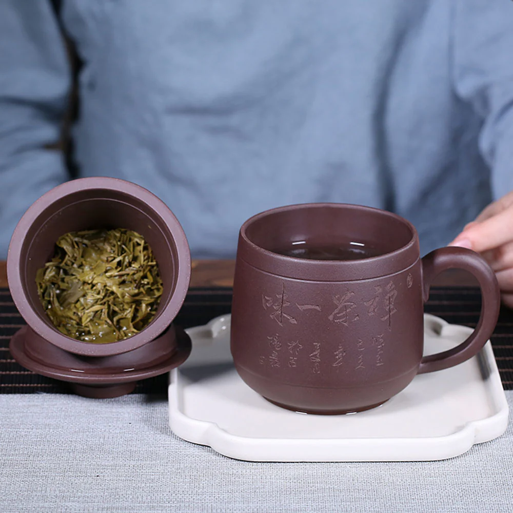 Yixing Purple Clay Tea Cup With Infuser - Image 11