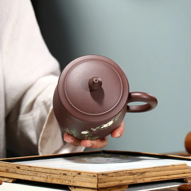Yixing Purple Clay Wealthy Flower Tea Cup - Image 10