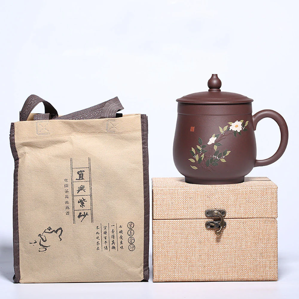 Yixing Purple Clay Wealthy Flower Tea Cup - Image 12