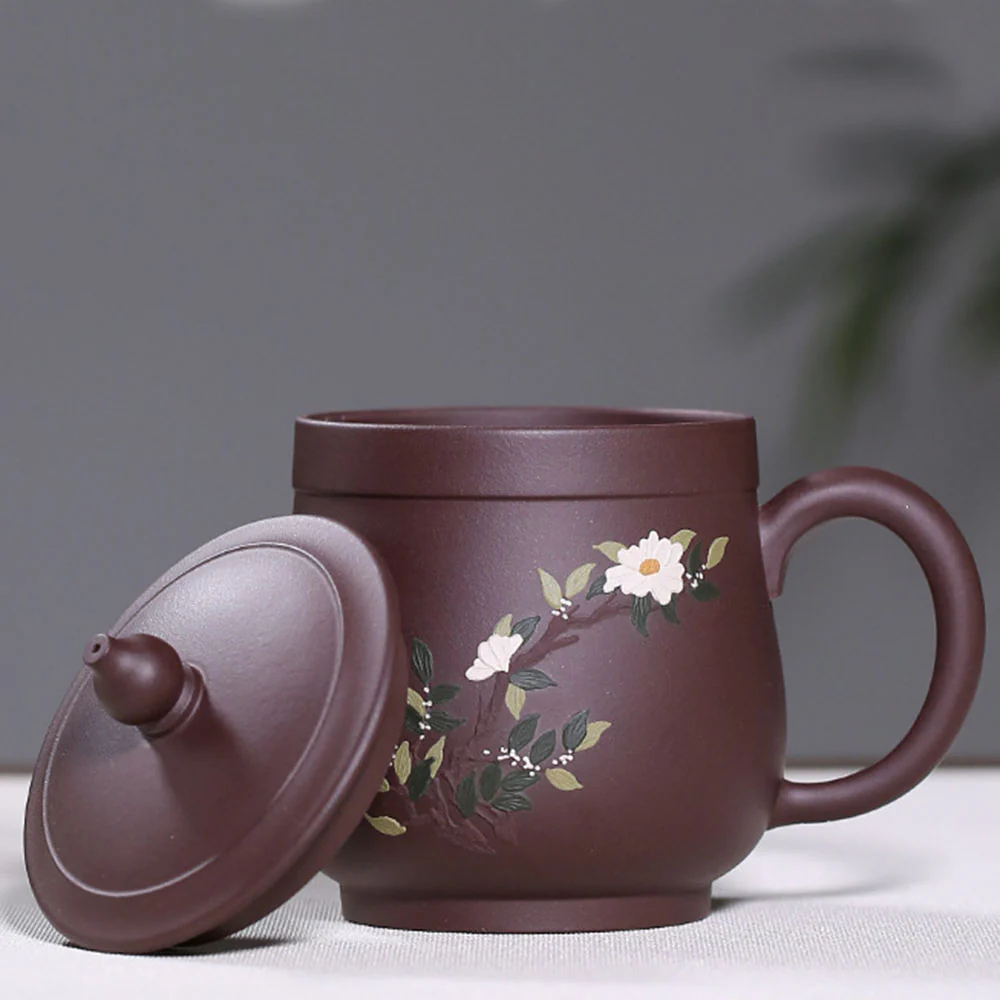 Yixing Purple Clay Wealthy Flower Tea Cup - Image 4