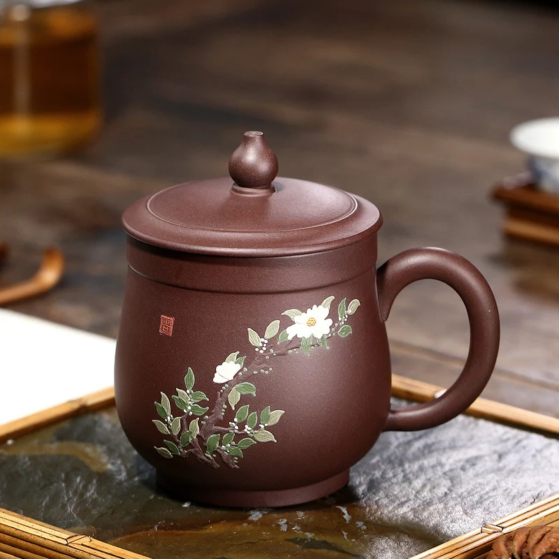 Yixing Purple Clay Wealthy Flower Tea Cup - Image 7