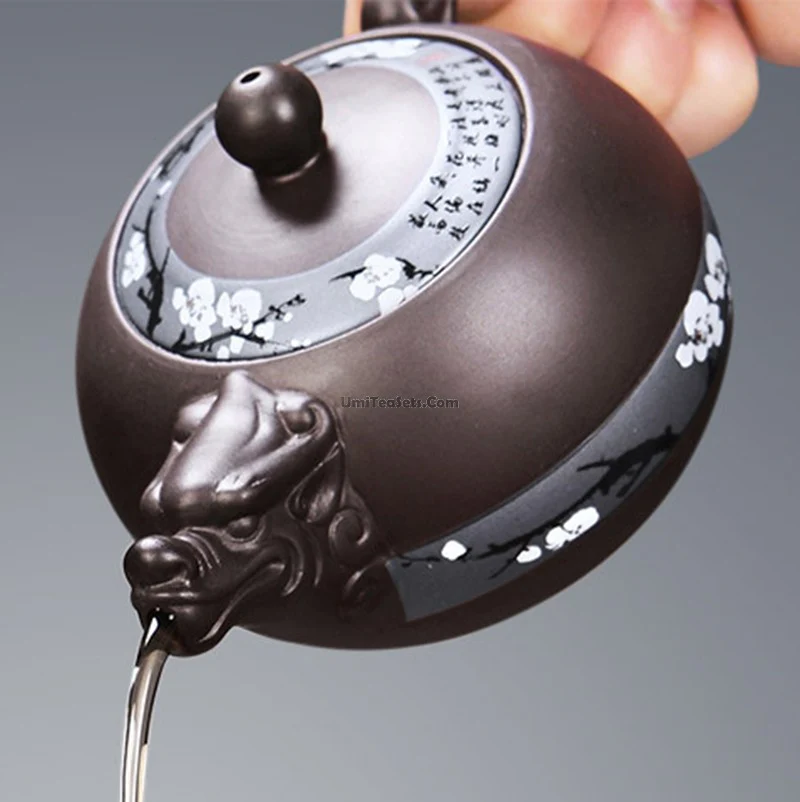 Yixing Purple Clay Winter Plum Tea Set - Image 3