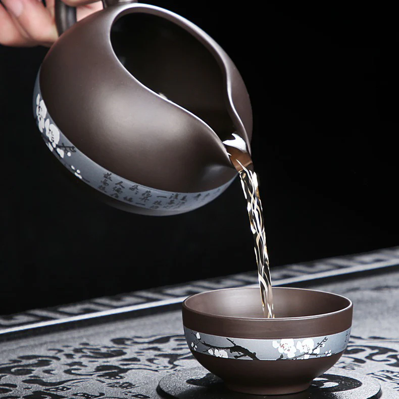 Yixing Purple Clay Winter Plum Tea Set - Image 5