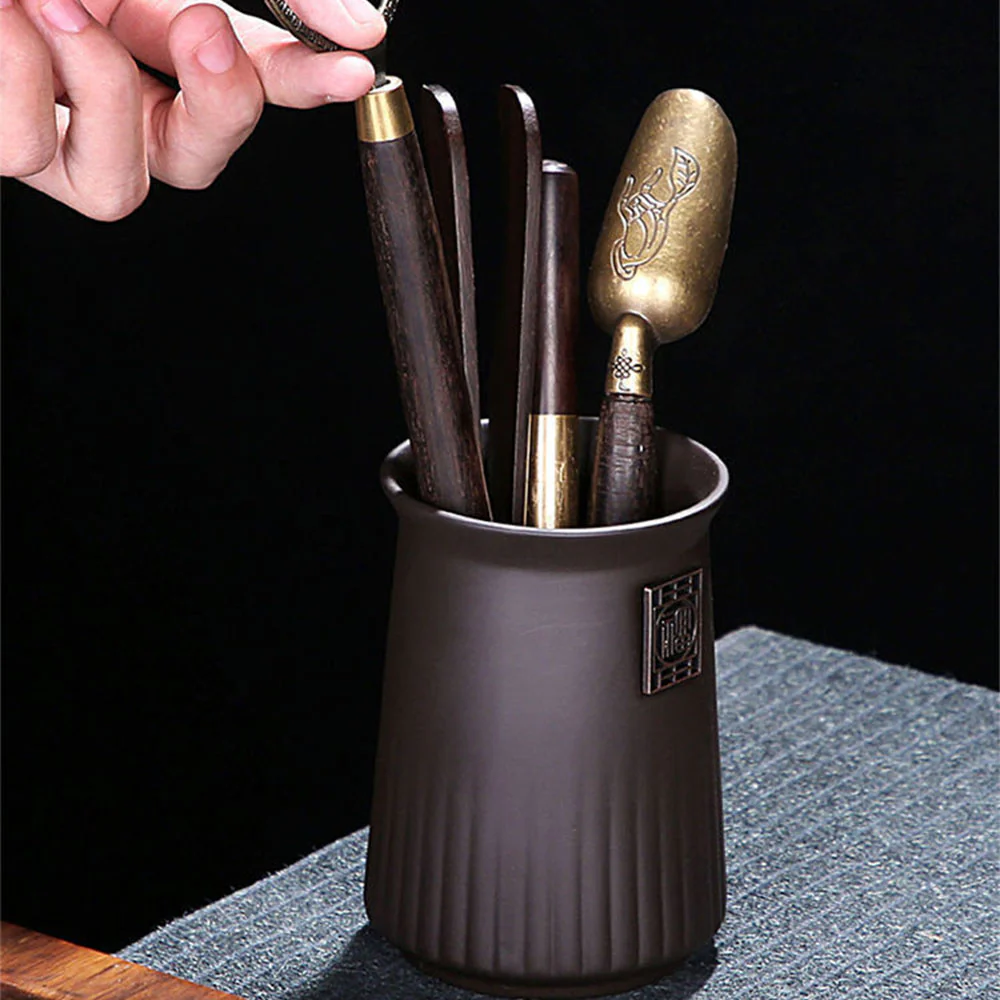 Yixing Purple Clay Xi Shi Stripes Tea Set - Image 4