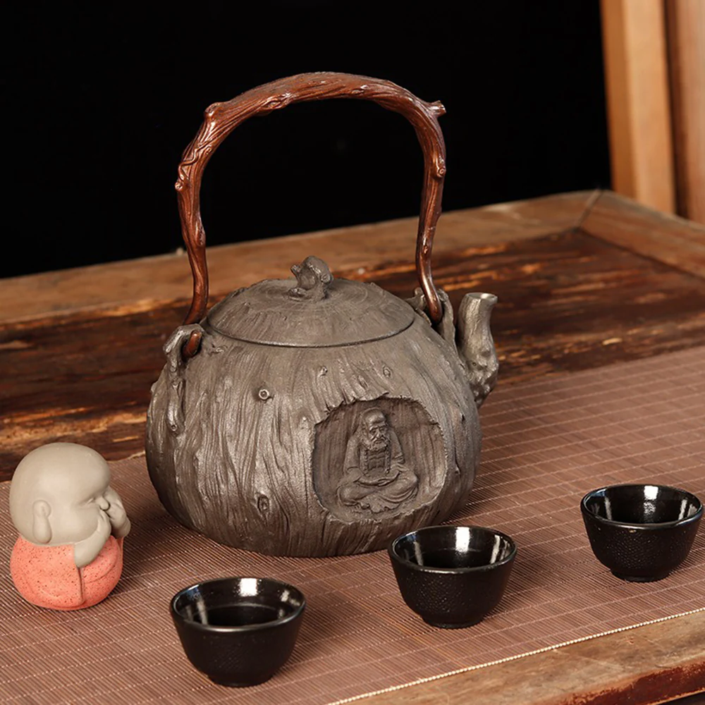 Zen Bodhidharma Cast Iron Teapot - Image 2