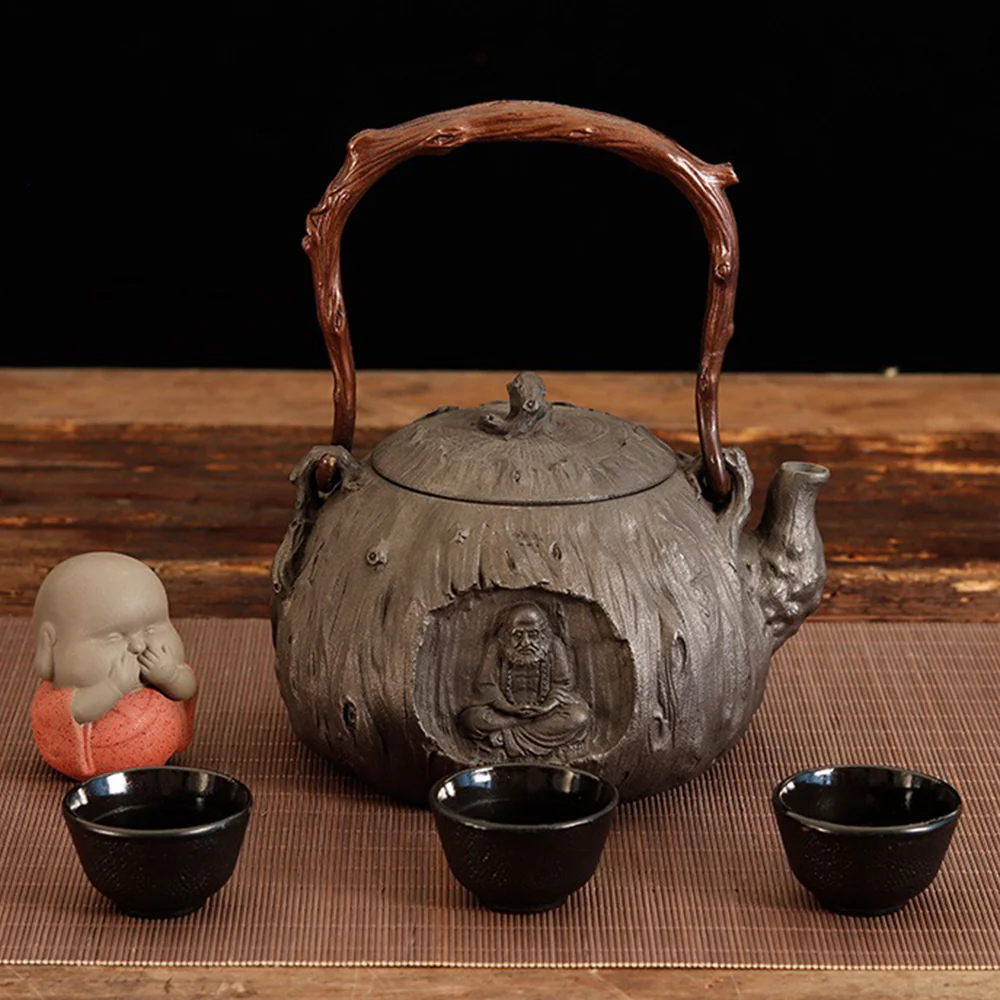Zen Bodhidharma Cast Iron Teapot - Image 3